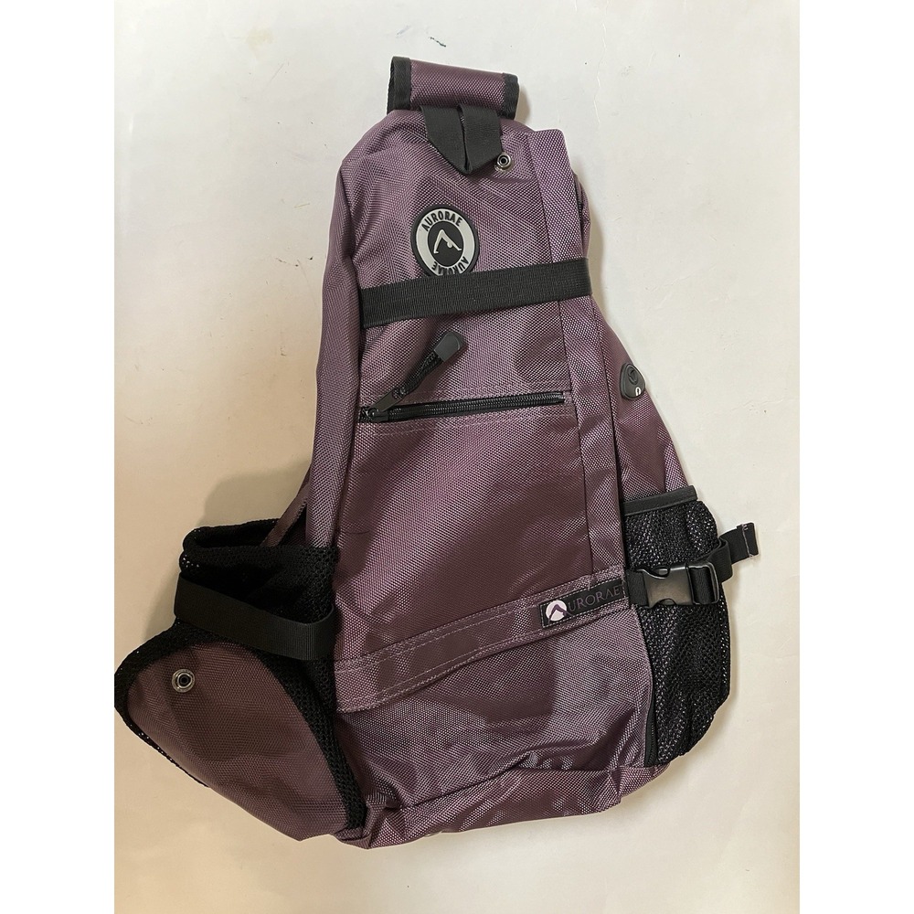 Aurorae Purple Sling Backpack Crossbody Bag – Travel, Yoga Mat Gym, Crossbody
